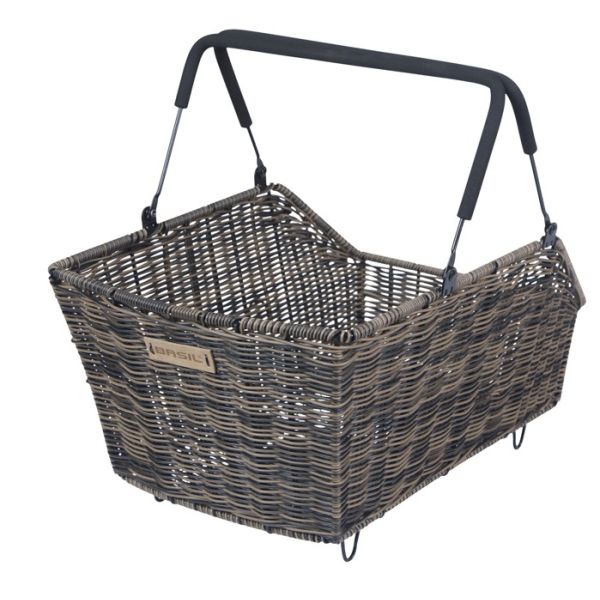 Load image into Gallery viewer, Basil fietsmand cento rattan look multi system 41 x 25 x 12 cm - bruin
