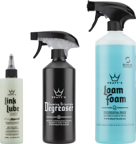 Load image into Gallery viewer, Peaty's wash degrease lubricate dry cleaning set

