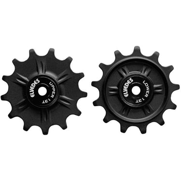 Elvedes set derailleurwieltjes 2x13T 12V afgedicht zwart