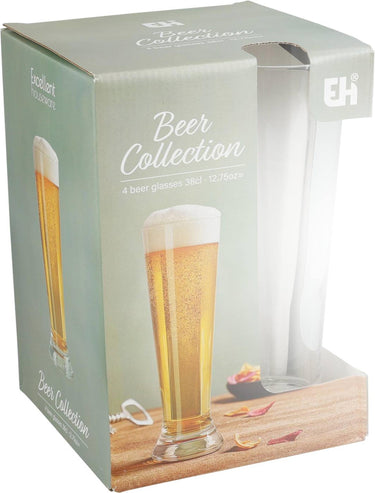 Excellent houseware bierglazenset 4-delig 380ml ã˜7xh20,5cm