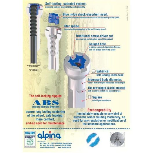Alpina Spaaknippel met ronde kop 14G 15.0mm 4 Fg 2.3 ABS messing zwart (144 stuks)