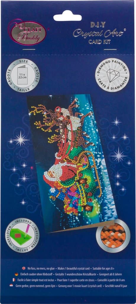 Jonotoys diamond painting - kerstkaart kerstman op slee