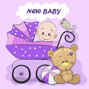Brandunit diamond painting - kaart new baby