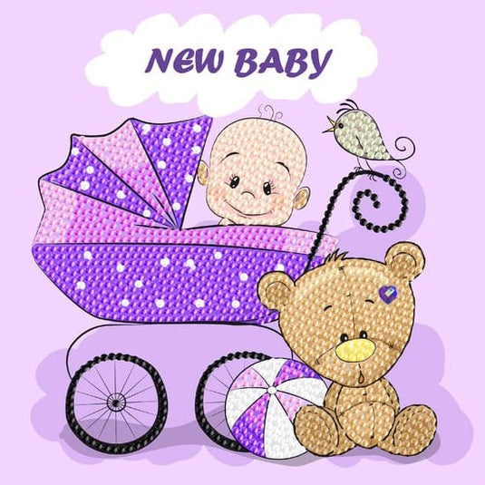 Brandunit diamond painting - kaart new baby