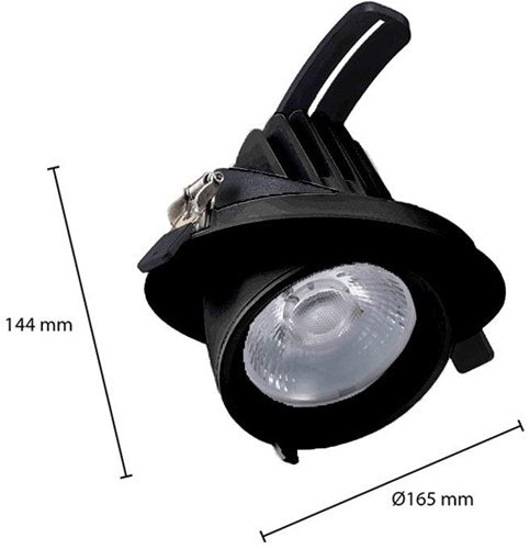 Cargue la imagen en el visor de la galería, Enzo cct led downlighter zwart 30w banaan model 45gr. tri-white - led2385
