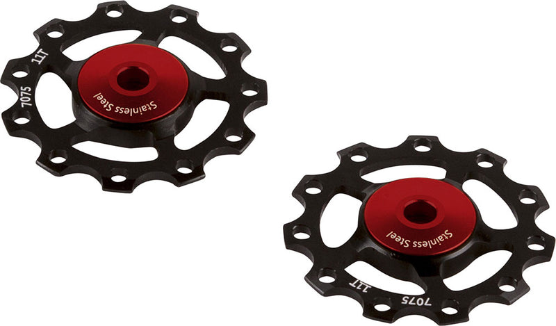 Load image into Gallery viewer, CEMA Derailleurwieltjes ALU 9 10 11V Full Ceramic zwart
