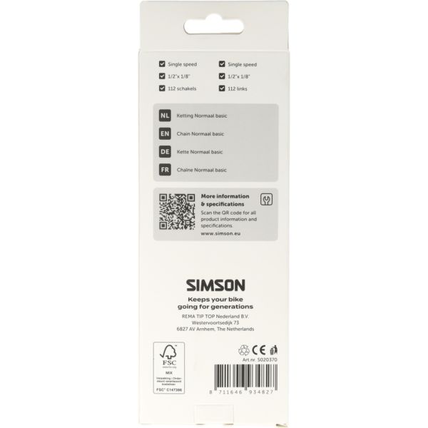 Laden Sie das Bild in Galerie -Viewer, Simson ketting normaal basic
