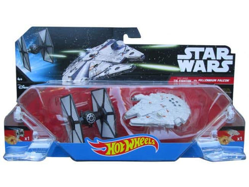 Mattel star wars hotwheels tie fighte + millennium falcon ruimteschip