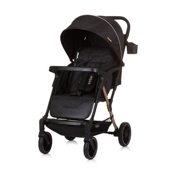 Load image into Gallery viewer, Chipolino amber opvouwbare buggy met voetenhoes obsidian zwart
