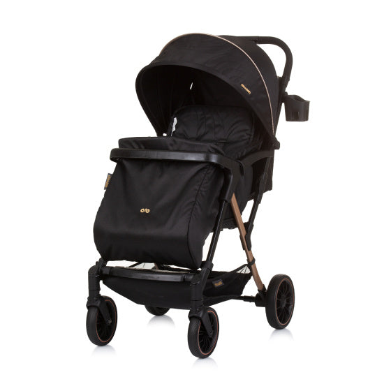 Load image into Gallery viewer, Chipolino amber opvouwbare buggy met voetenhoes obsidian zwart
