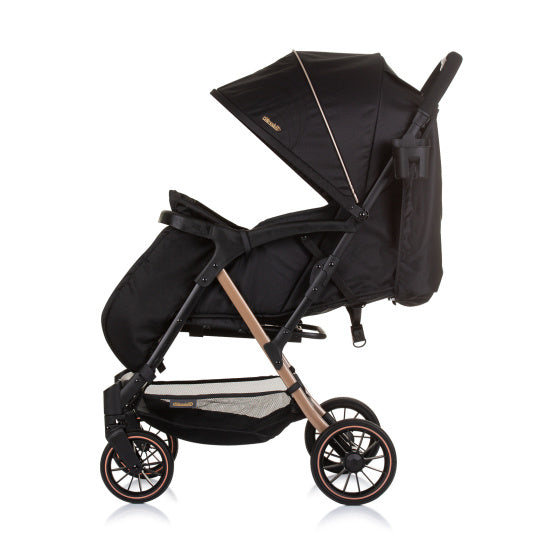 Load image into Gallery viewer, Chipolino amber opvouwbare buggy met voetenhoes obsidian zwart
