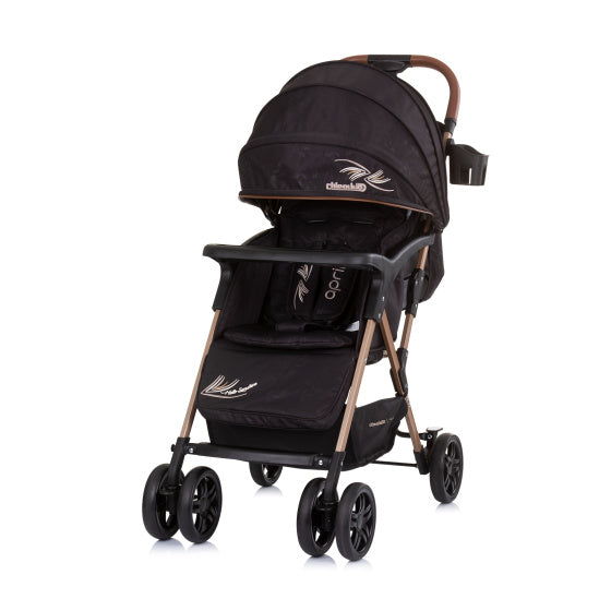 Load image into Gallery viewer, Chipolino april opvouwbare buggy met voetenhoes obsidian zwart
