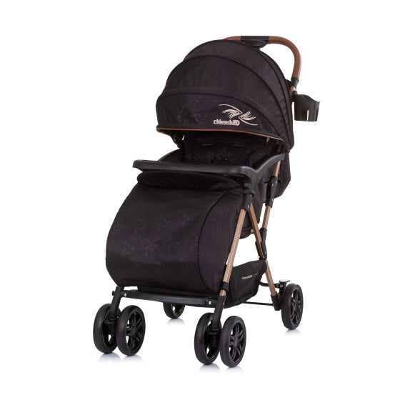 Load image into Gallery viewer, Chipolino april opvouwbare buggy met voetenhoes obsidian zwart

