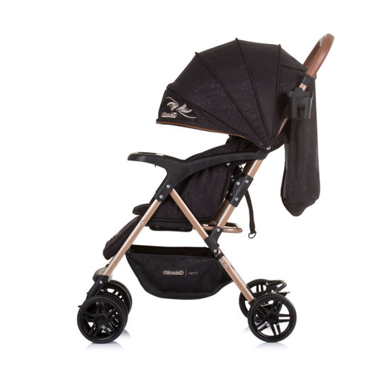 Chipolino april opvouwbare buggy met voetenhoes obsidian zwart