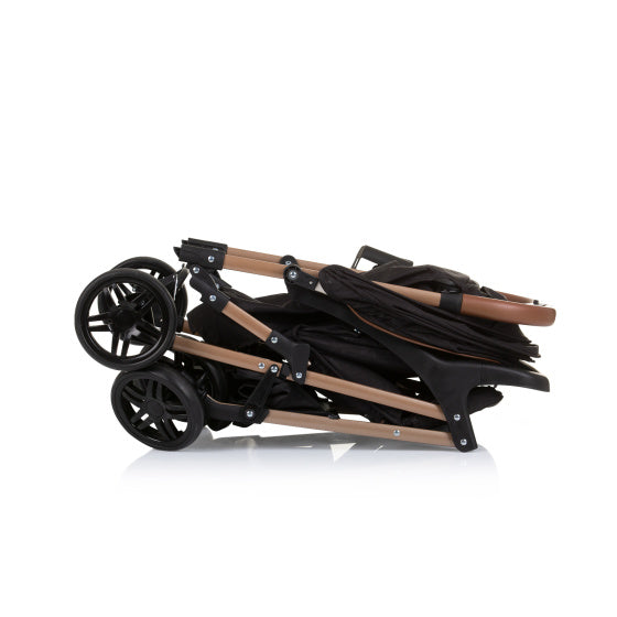 Load image into Gallery viewer, Chipolino april opvouwbare buggy met voetenhoes obsidian zwart
