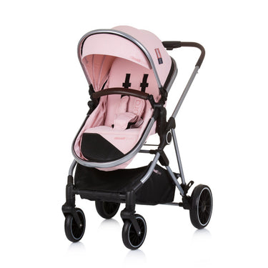 Chipolino aura opvouwbare 3-in-1 kinderwagen met luiertas roze