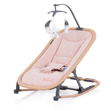 Chipolino velvet opvouwbare wipstoel met mobiel rose water wood roze