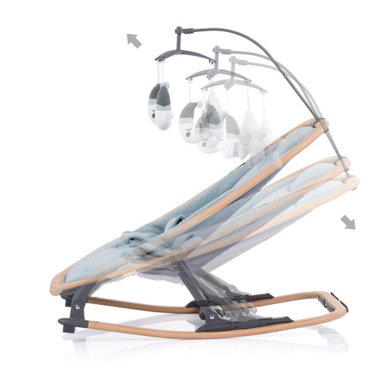 Chipolino Velvet Opvouwbare Wipstoel met Mobiel Sky Wood