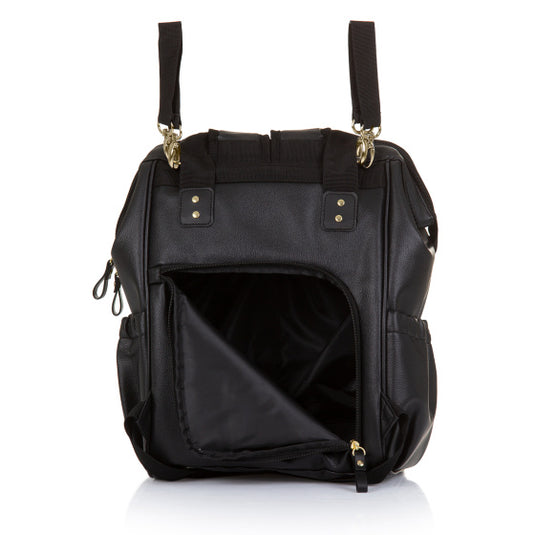 Chipolino Rugzak Luiertas met Verschoningsmatje Leather Zwart