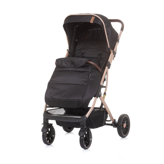Chipolino combo opvouwbare buggy met voetenhoes ebony zwart beige