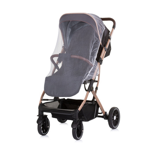 Chipolino combo opvouwbare buggy met voetenhoes obsidian gold zwart