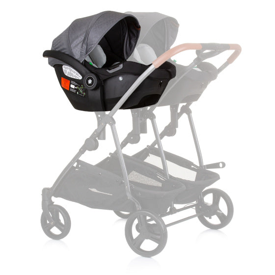 Load image into Gallery viewer, Chipolino duo autostoel 40-87 cm groep 0+ silver grijs zwart
