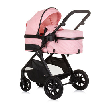 Chipolino harmony opvouwbare 3-in-1 kinderwagen met luiertas roze