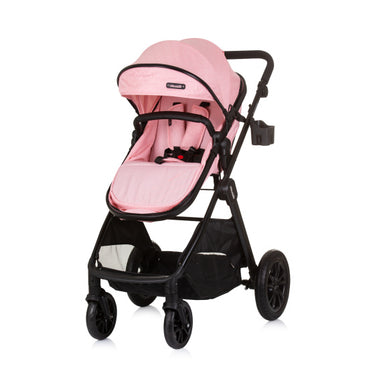 Chipolino harmony opvouwbare 3-in-1 kinderwagen met luiertas roze