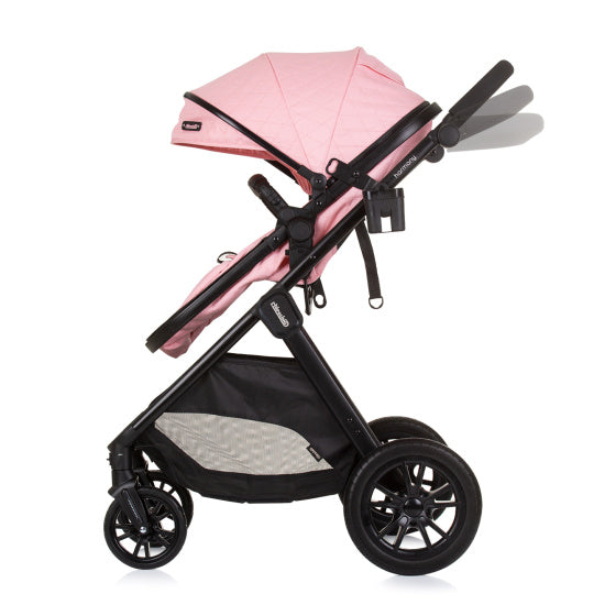 Load image into Gallery viewer, Chipolino harmony opvouwbare 3-in-1 kinderwagen met luiertas roze
