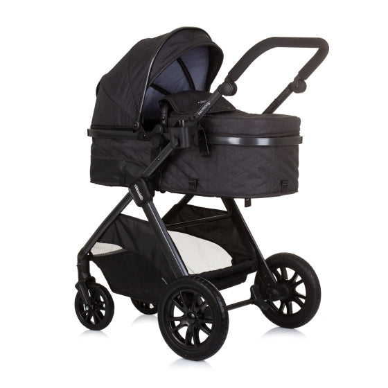 Load image into Gallery viewer, Chipolino harmony opvouwbare 3-in-1 kinderwagen met luiertas granite antraciet
