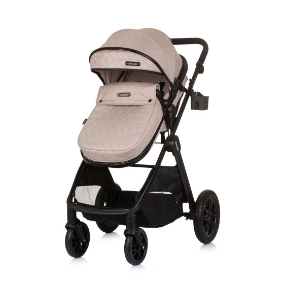 Load image into Gallery viewer, Chipolino Harmony Opvouwbare 3-in-1 Kinderwagen met Luiertas Macadamia Beige Zwart

