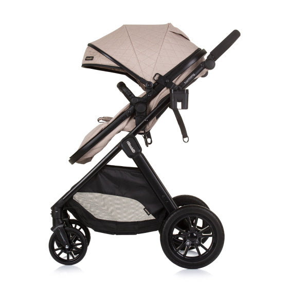 Load image into Gallery viewer, Chipolino Harmony Opvouwbare 3-in-1 Kinderwagen met Luiertas Macadamia Beige Zwart
