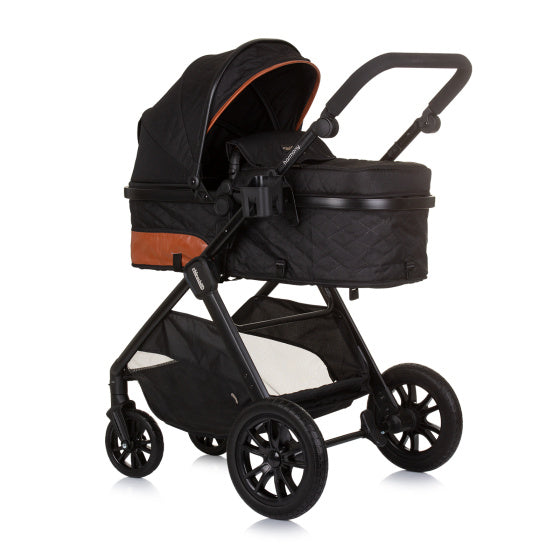 Load image into Gallery viewer, Chipolino harmony opvouwbare 3-in-1 kinderwagen met luiertas obsidian zwart
