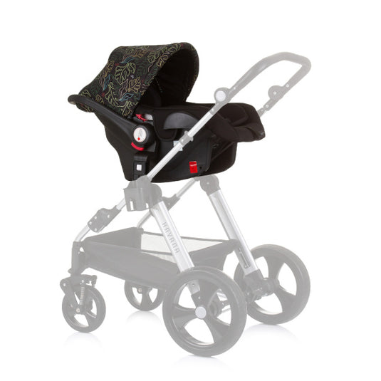 Chipolino havana autostoel met adapters 40-85 cm groep 0+ obsidian leaves zwart