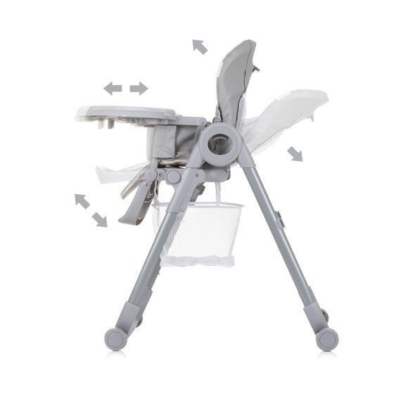 Load image into Gallery viewer, Chipolino Chef Kinderstoel met Eetblad Zitkussen Pure Grey
