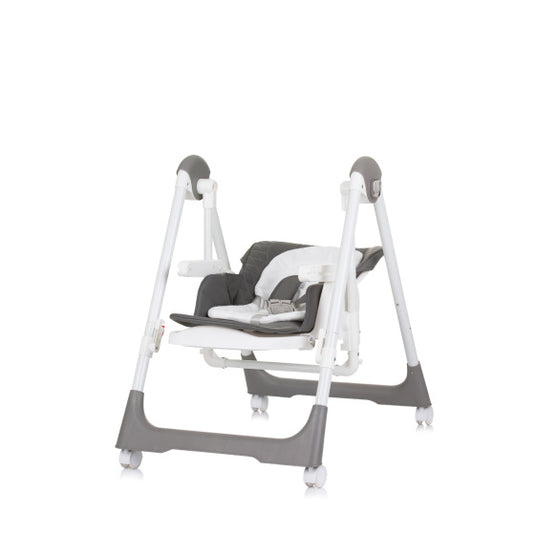 Chipolino milk shake 2-in-1 kinderstoel schommelstoel granite grijs wit