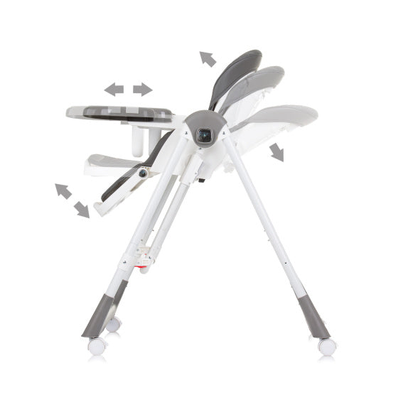 Load image into Gallery viewer, Chipolino milk shake 2-in-1 kinderstoel schommelstoel granite grijs wit
