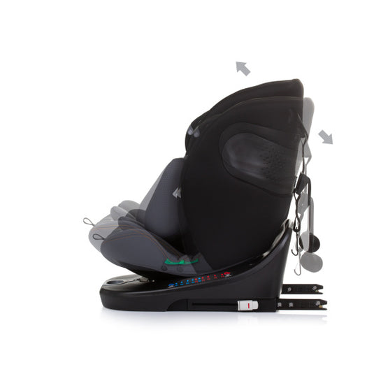 Chipolino autostoel i-size 40-150 cm isofix 360° obsidian zwart grijs