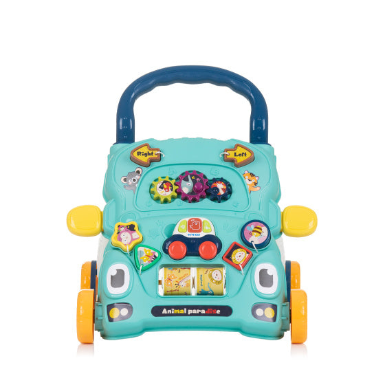 Load image into Gallery viewer, Chipolino funny animals loopwagen met speelauto muziek blauw
