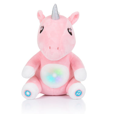 Chipolino pluche baby nachtlamp knuffel unicorn met muziek licht