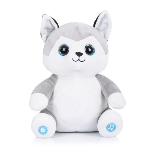 Chipolino pluche baby nachtlamp knuffelhusky met muziek licht