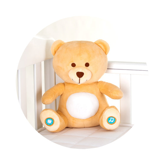 Load image into Gallery viewer, Chipolino pluche baby nachtlamp knuffelbeer met muziek licht
