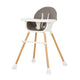 Chipolino rio 2-in-1 kinderstoel met eetblad zitkussen graphite grijs wit