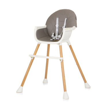 Chipolino rio 2-in-1 kinderstoel met eetblad zitkussen graphite grijs wit
