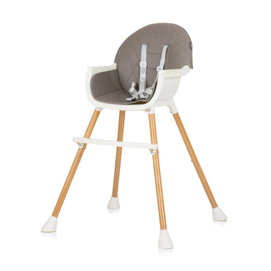 Chipolino rio 2-in-1 kinderstoel met eetblad zitkussen graphite grijs wit