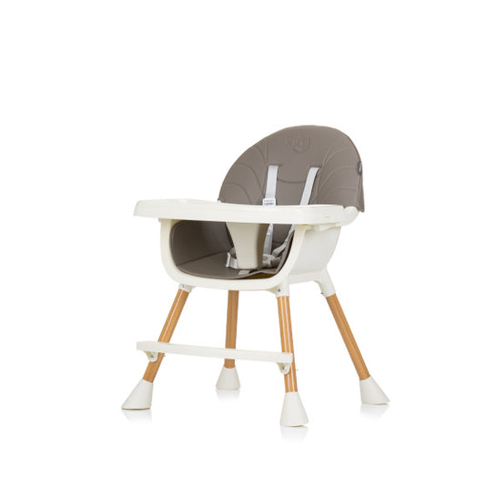 Chipolino rio 2-in-1 kinderstoel met eetblad zitkussen graphite grijs wit