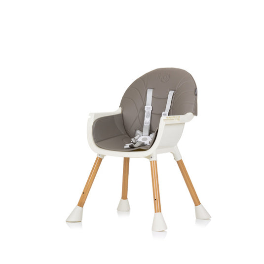 Chipolino rio 2-in-1 kinderstoel met eetblad zitkussen graphite grijs wit