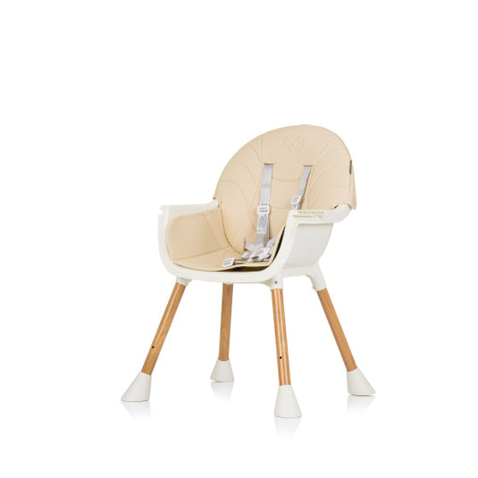 Chipolino rio 2-in-1 kinderstoel met eetblad zitkussen sand wit