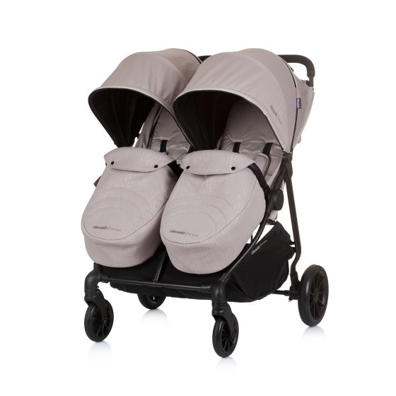 Load image into Gallery viewer, Chipolino top opvouwbare buggy voor 2 macadamia beige zwart
