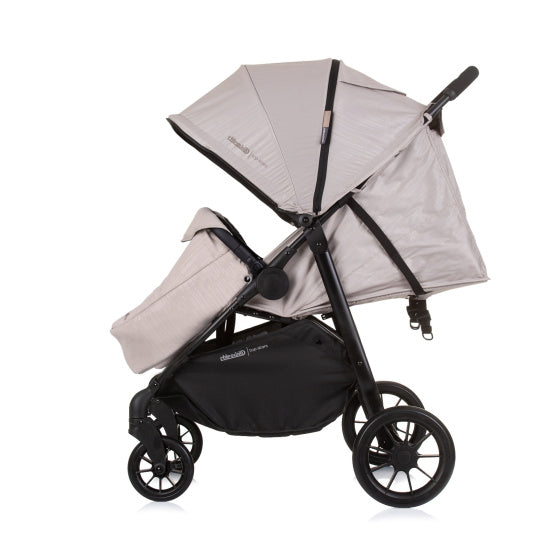 Load image into Gallery viewer, Chipolino top opvouwbare buggy voor 2 macadamia beige zwart
